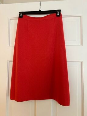 Women's Red A-Line Skirt - Classic Clean Silhouette